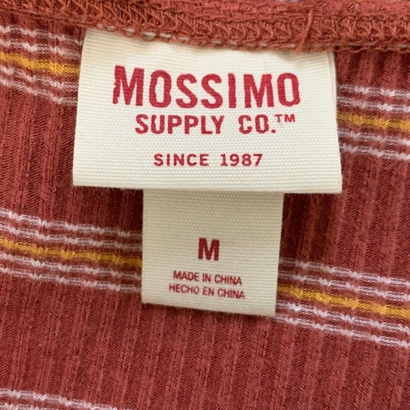 Mossimo Crop Top Women M Stretch Elastic Neckline Striped Short Sleeve - Picture 7 of 8